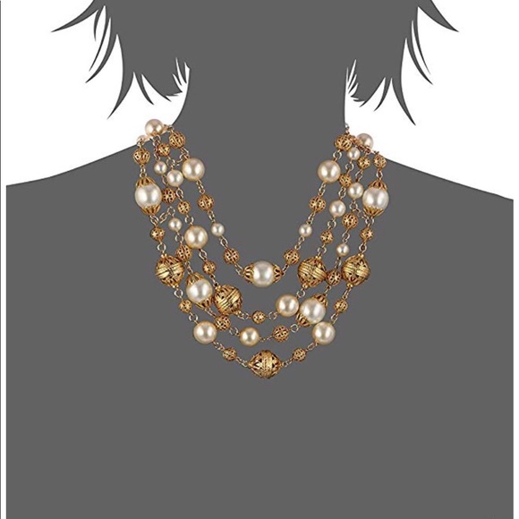 Ben Amun Royal gold plated pearl necklace $545 - Picture 2 of 8